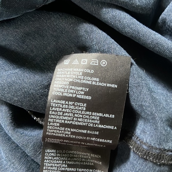 Club Monaco denim shirt in navy with silver buttons - Picture 7 of 8